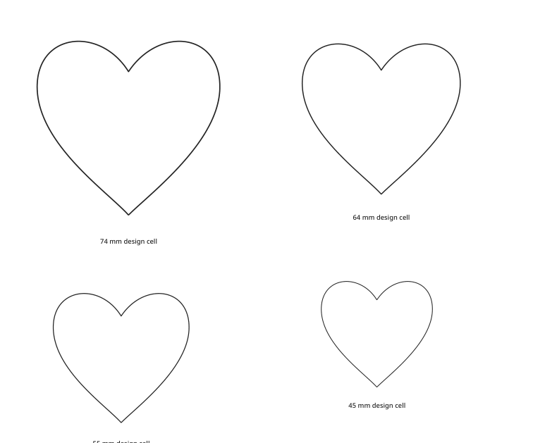 Preview of Hearts in multiple sizes
