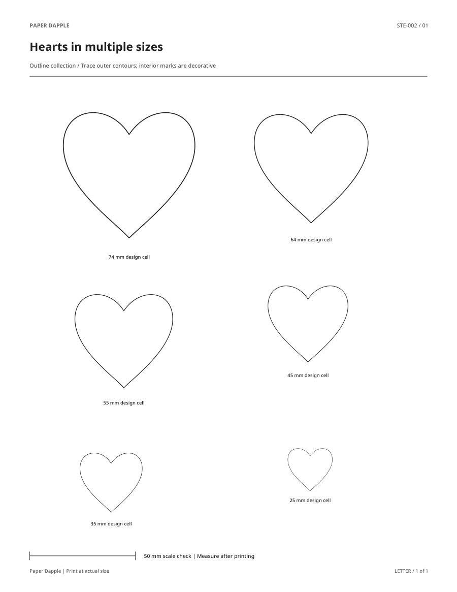 Preview of Hearts in multiple sizes