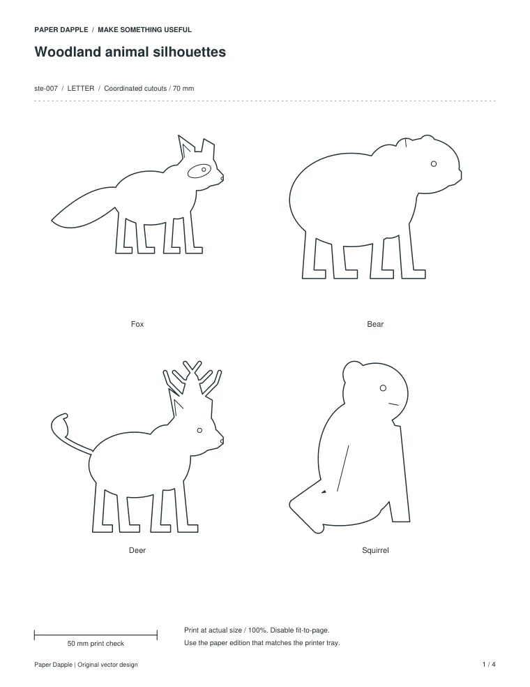 Preview of Woodland animal silhouettes