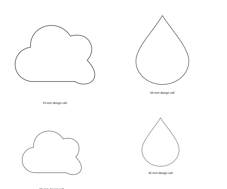 Preview of Cloud and raindrop shapes