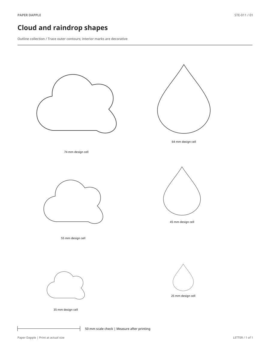 Preview of Cloud and raindrop shapes