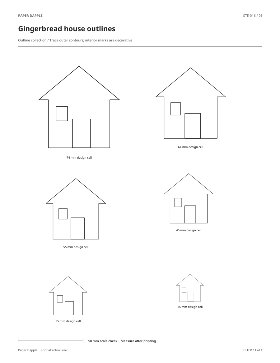 Preview of Gingerbread house outlines