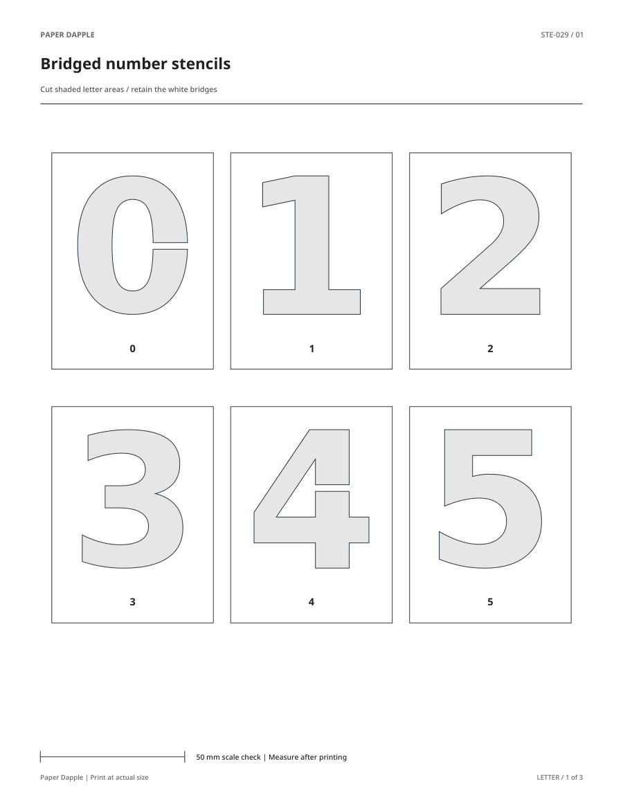 Preview of Bridged number stencils