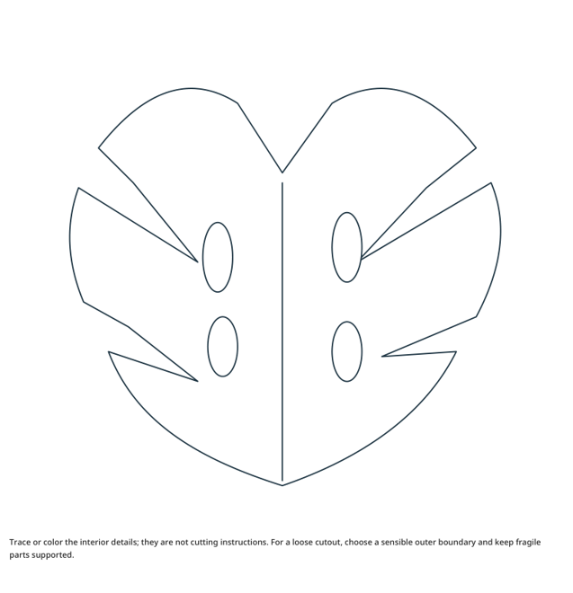 Preview of Monstera leaf craft drawing