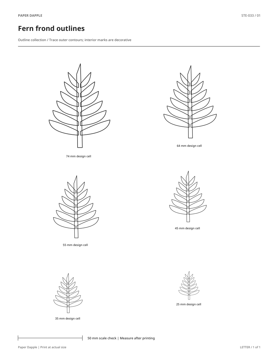 Preview of Fern frond outlines