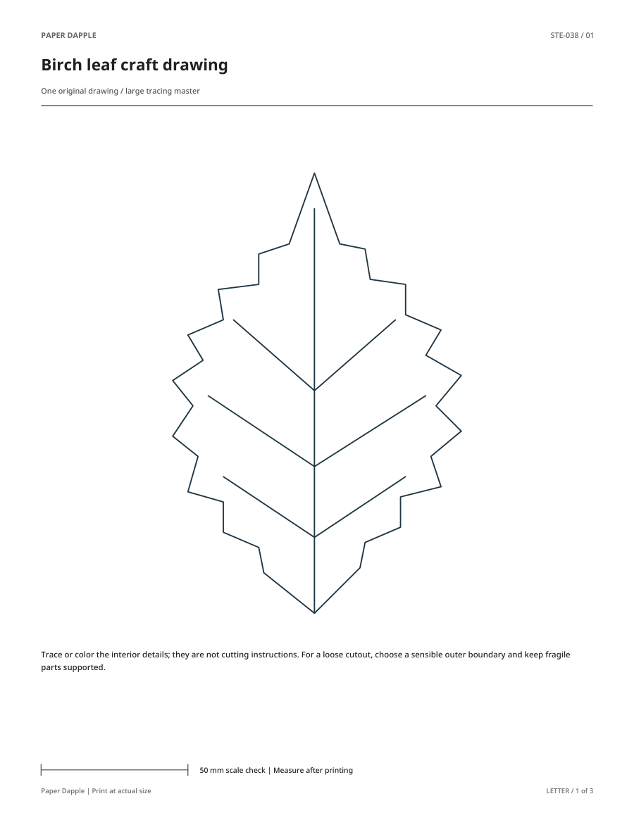 Preview of Birch leaf craft drawing