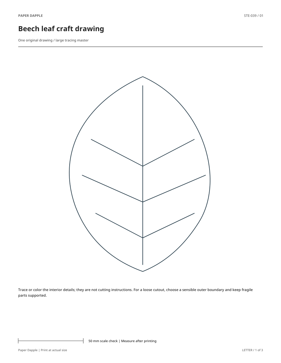 Preview of Beech leaf craft drawing