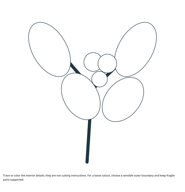 Preview of Mistletoe sprig craft drawing