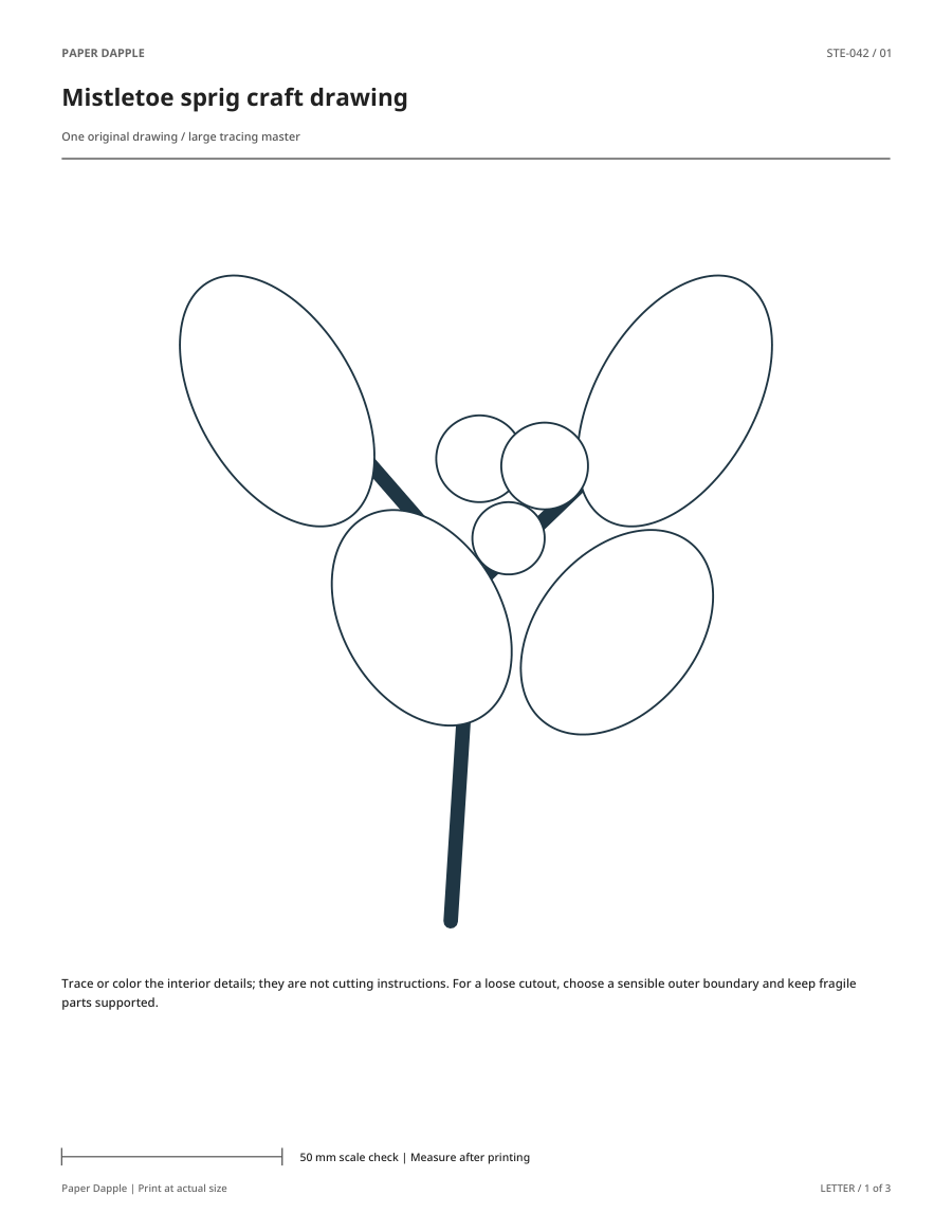 Preview of Mistletoe sprig craft drawing
