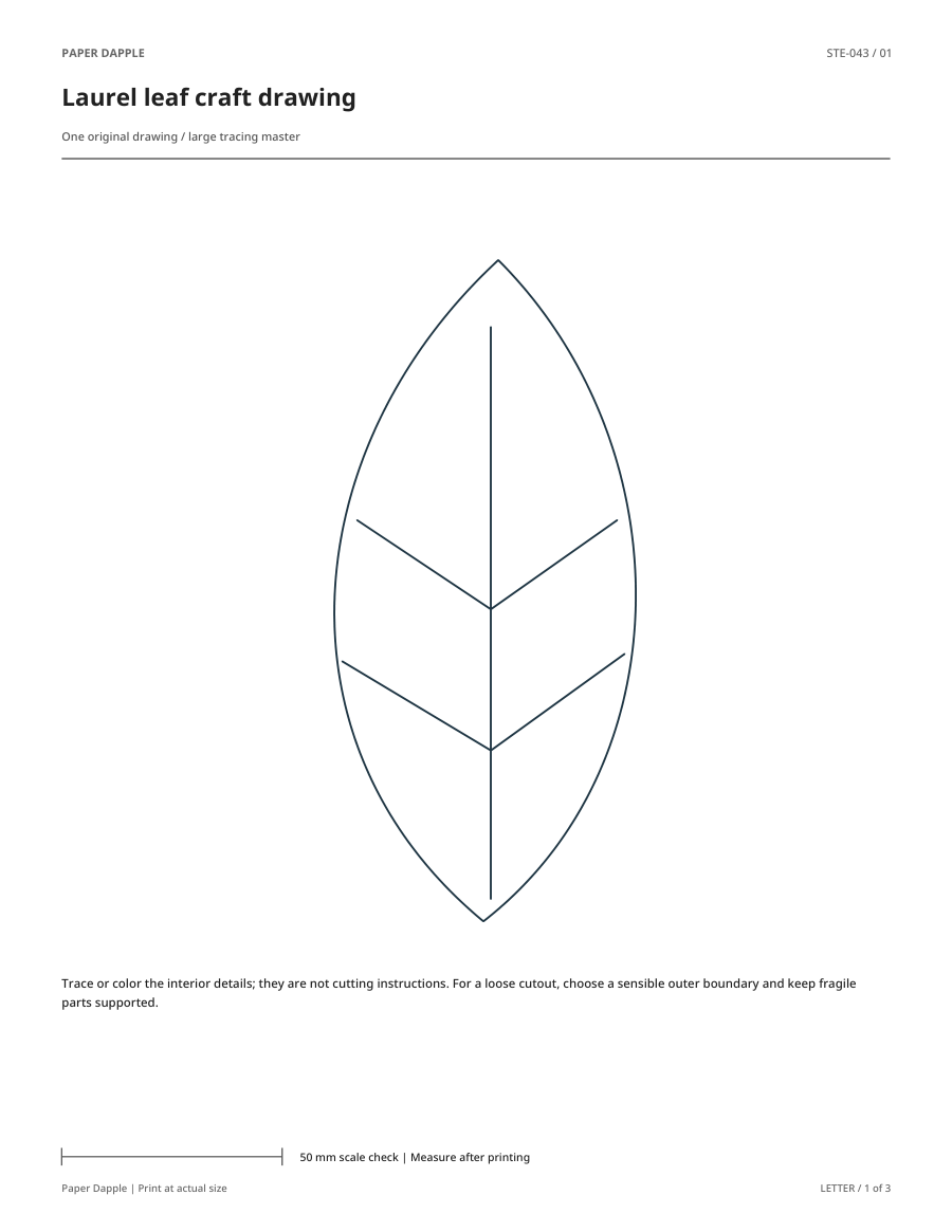 Preview of Laurel leaf craft drawing