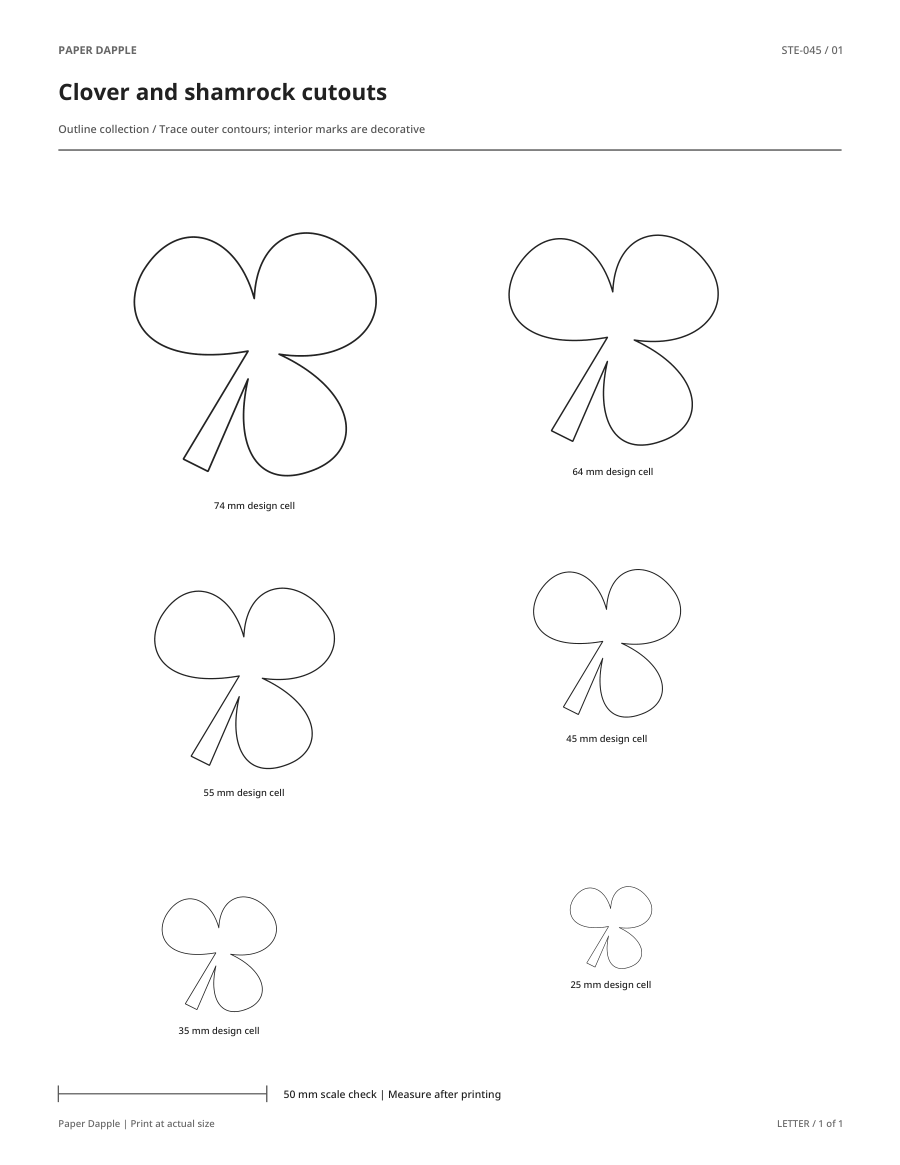 Preview of Clover and shamrock cutouts