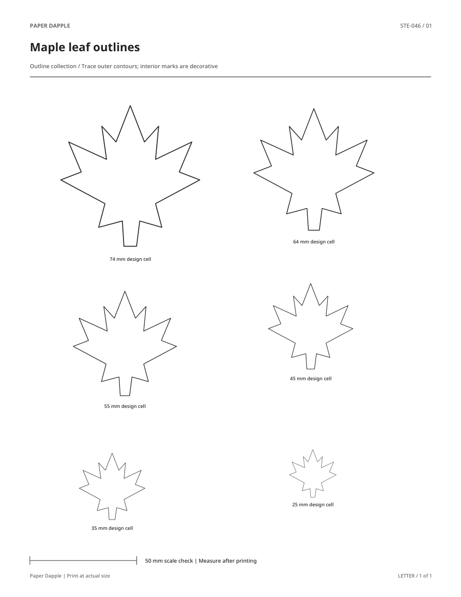 Preview of Maple leaf outlines