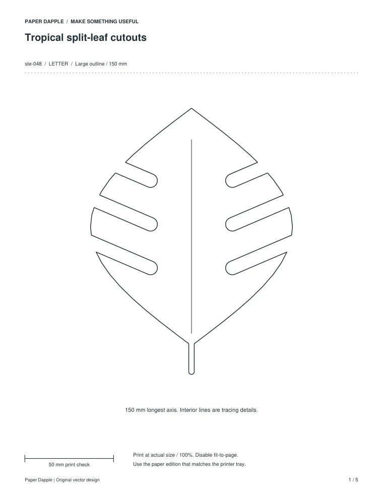 Preview of Tropical split-leaf cutouts