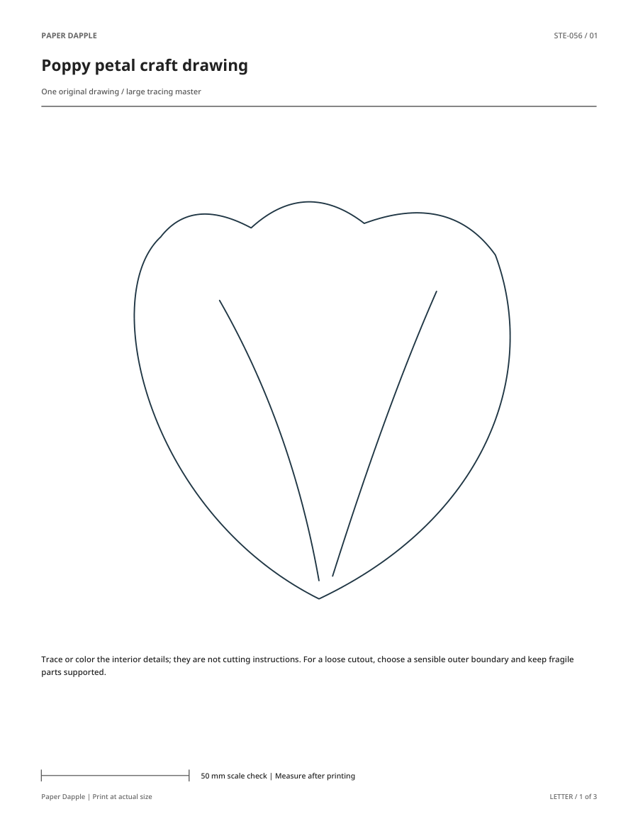 Preview of Poppy petal craft drawing