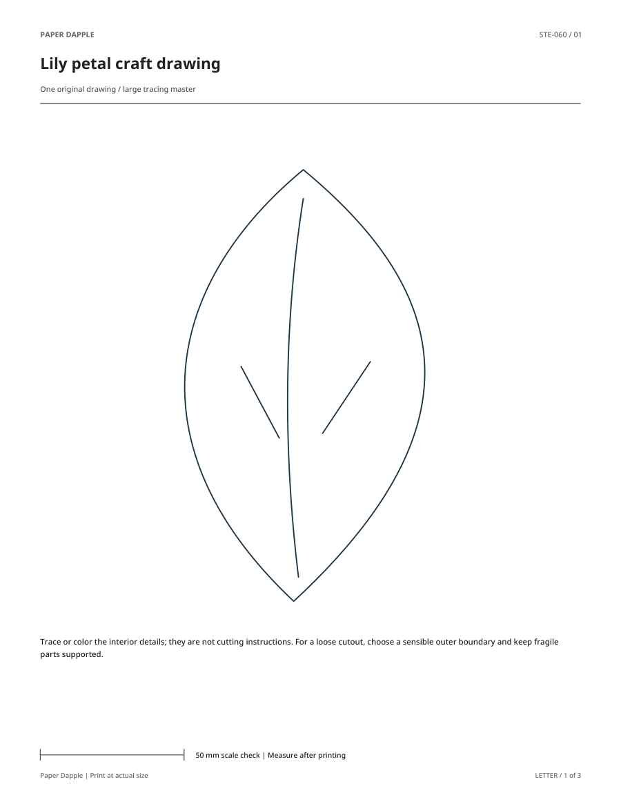 Preview of Lily petal craft drawing