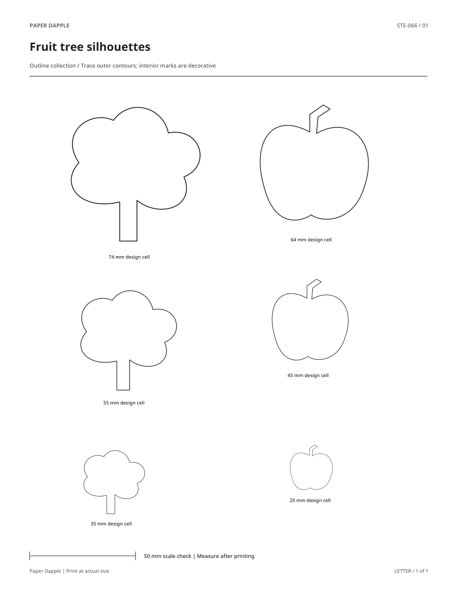 Preview of Fruit tree silhouettes