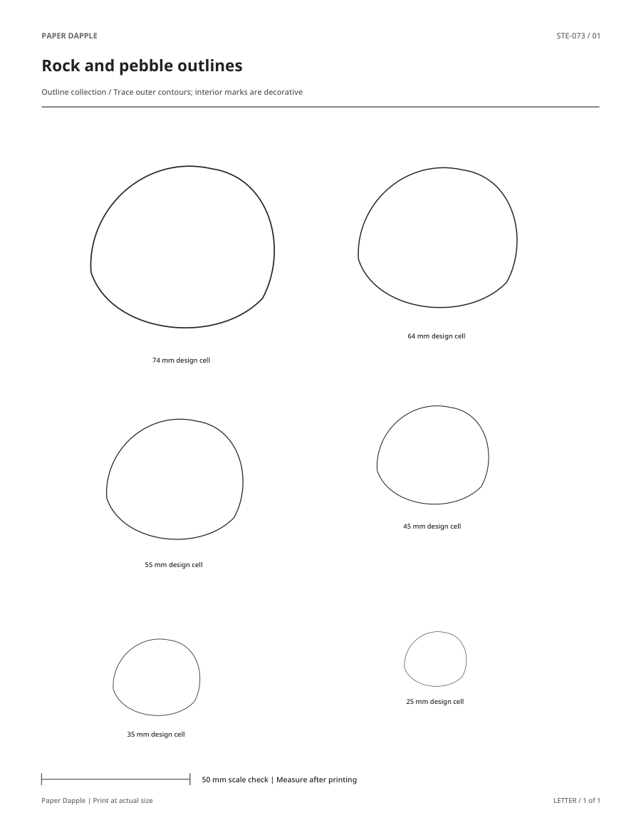 Preview of Rock and pebble outlines