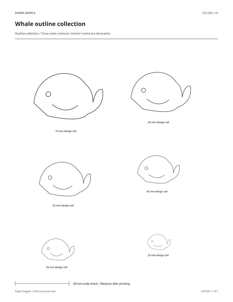 Preview of Whale outline collection