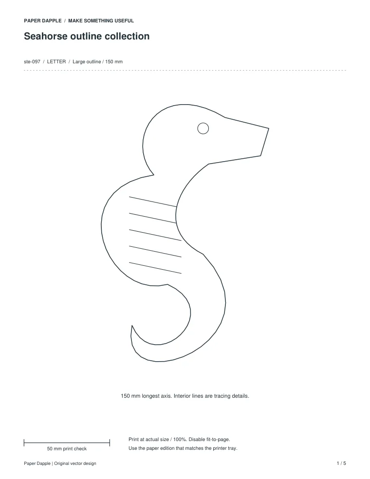 Preview of Seahorse outline collection