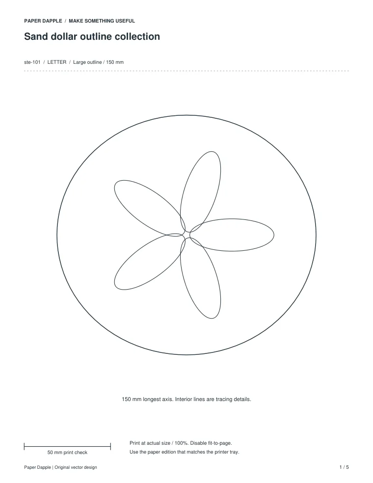 Preview of Sand dollar outline collection