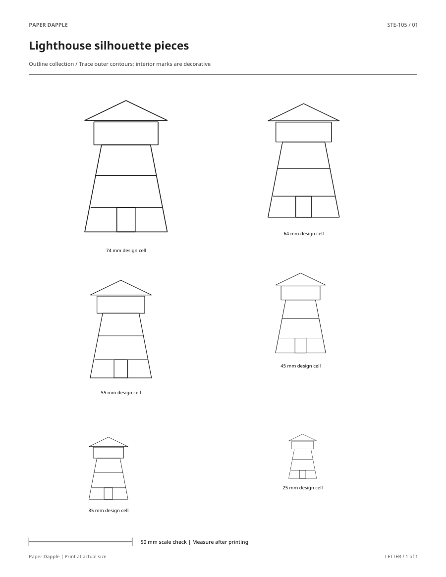 Preview of Lighthouse silhouette pieces