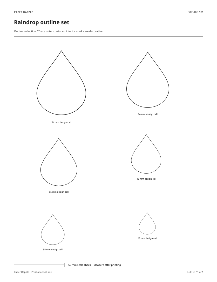 Preview of Raindrop outline set