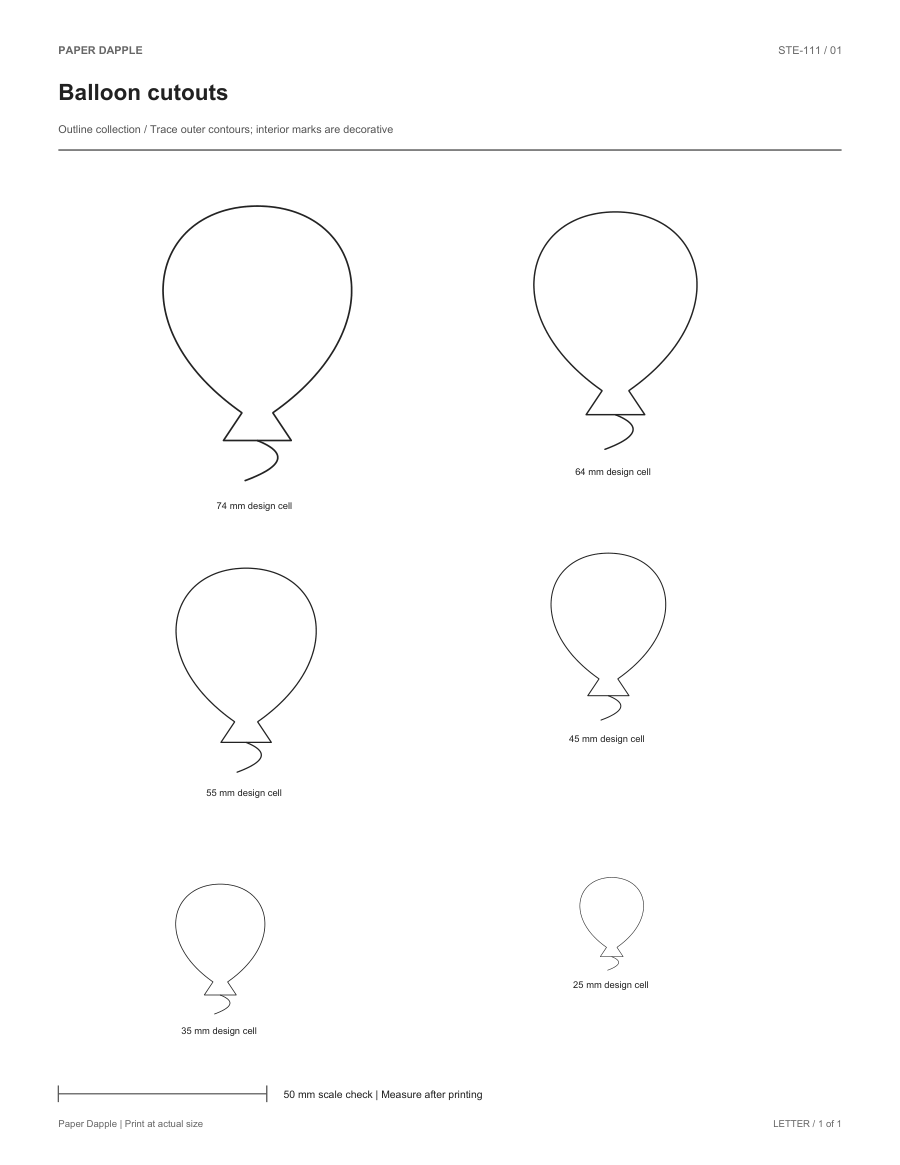 Preview of Hot-air balloon cutouts
