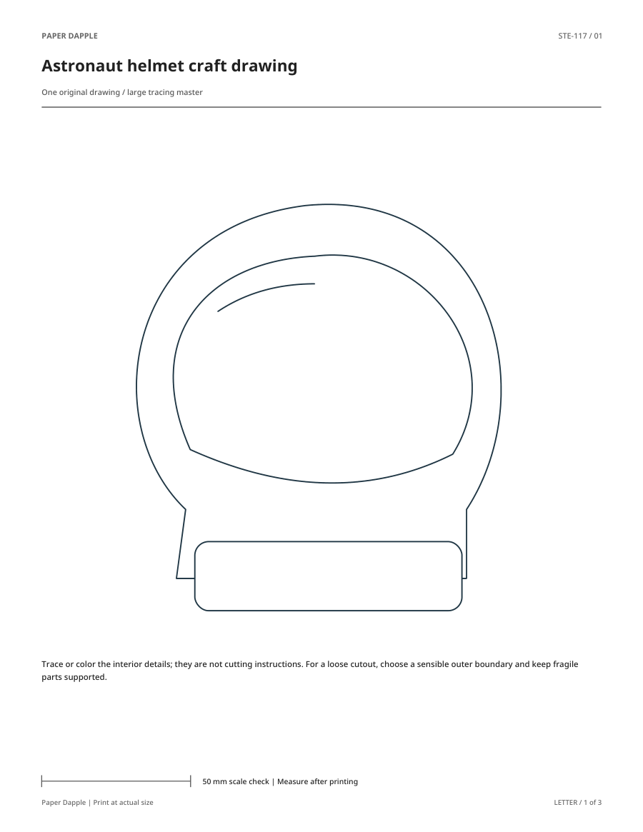 Preview of Astronaut helmet craft drawing
