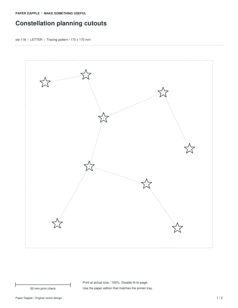 Preview of Constellation planning cutouts