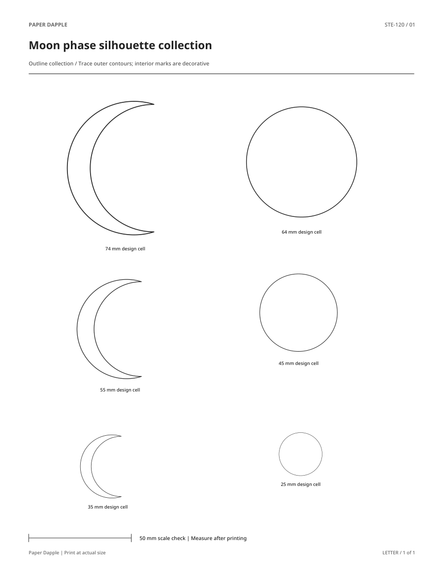 Preview of Moon phase silhouette collection