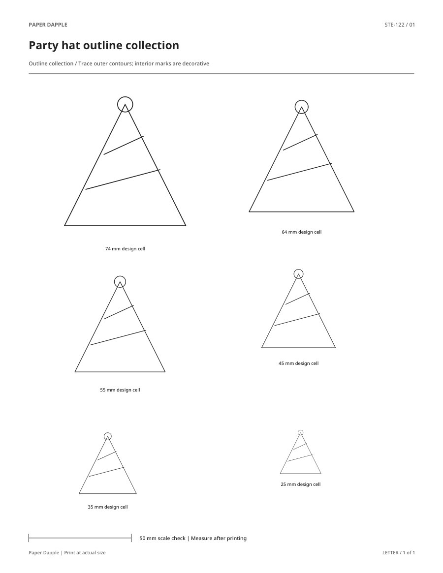 Preview of Party hat outline collection