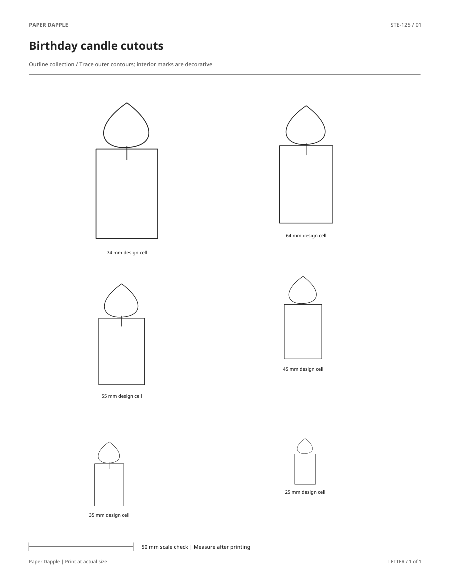 Preview of Birthday candle cutouts