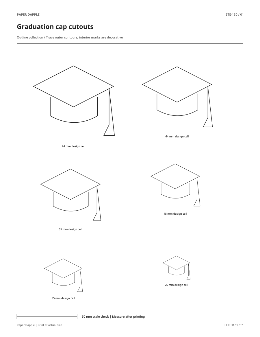 Preview of Graduation cap cutouts