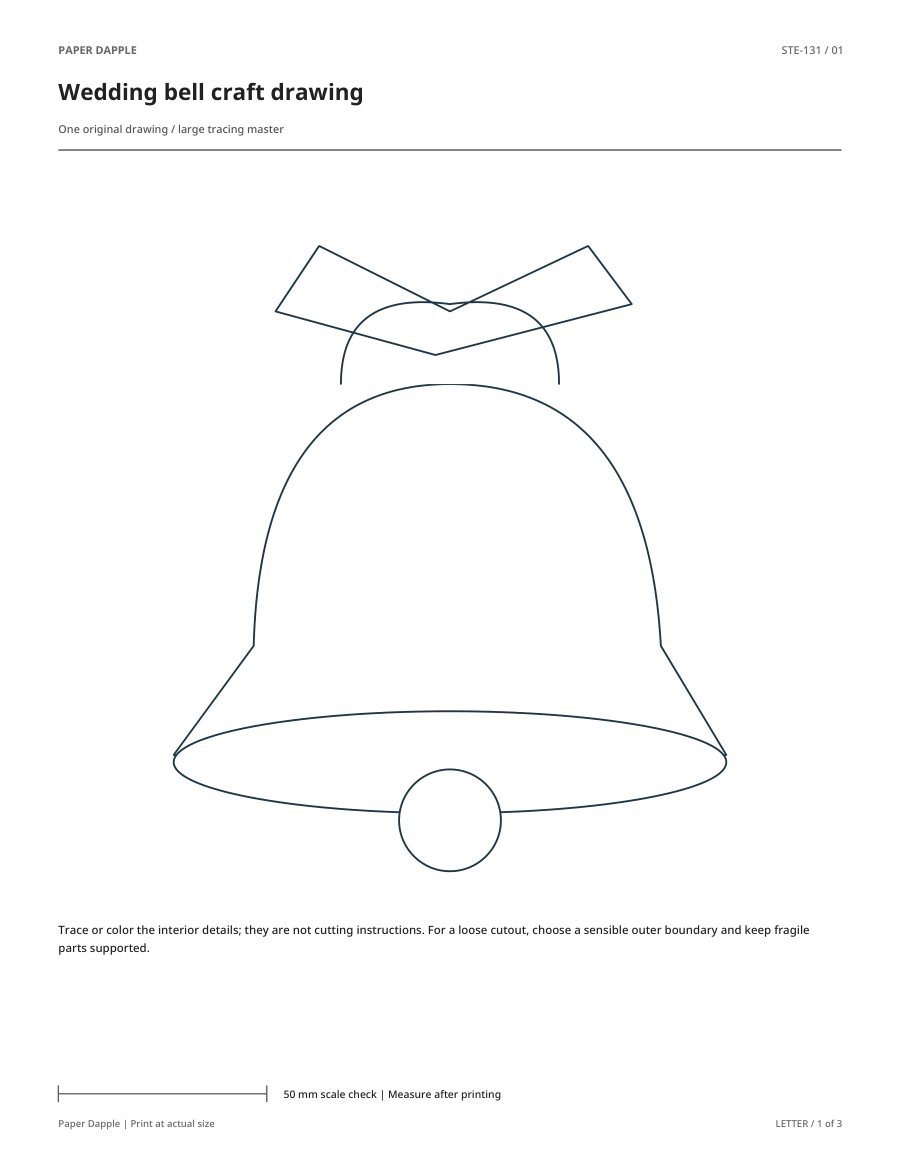 Preview of Wedding bell craft drawing