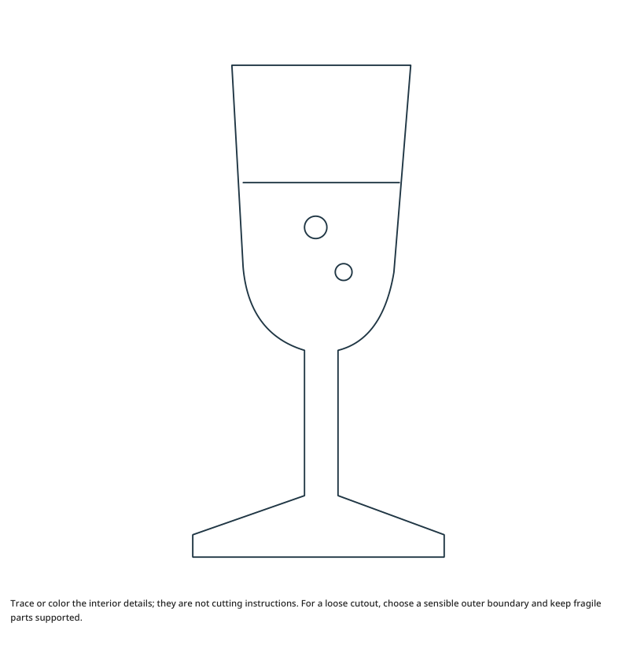 Preview of Champagne flute craft drawing