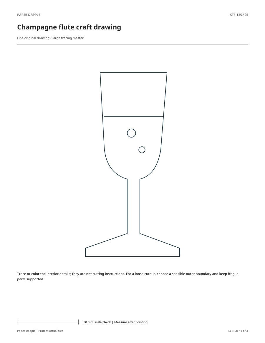 Preview of Champagne flute craft drawing