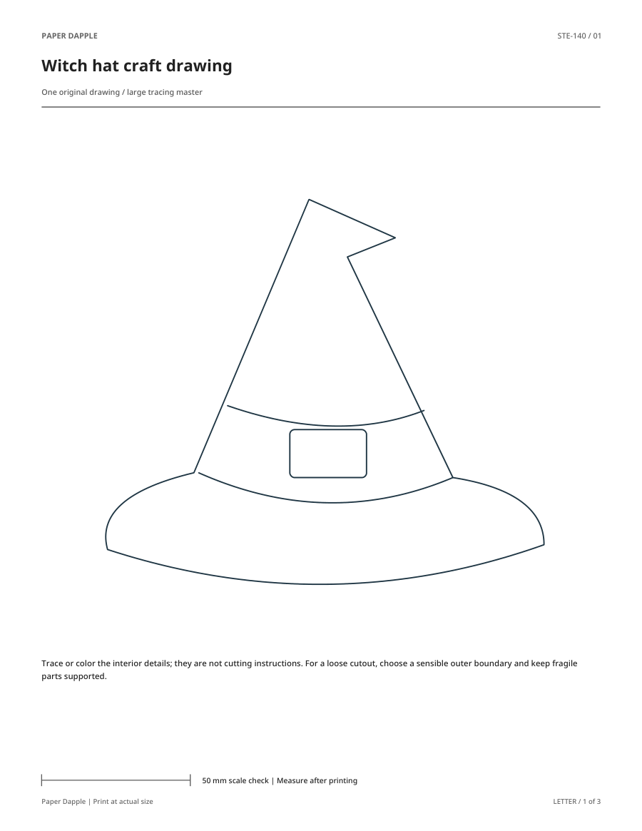Preview of Witch hat craft drawing