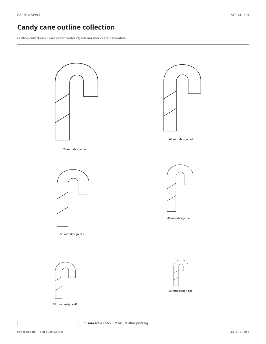 Preview of Candy cane outline collection