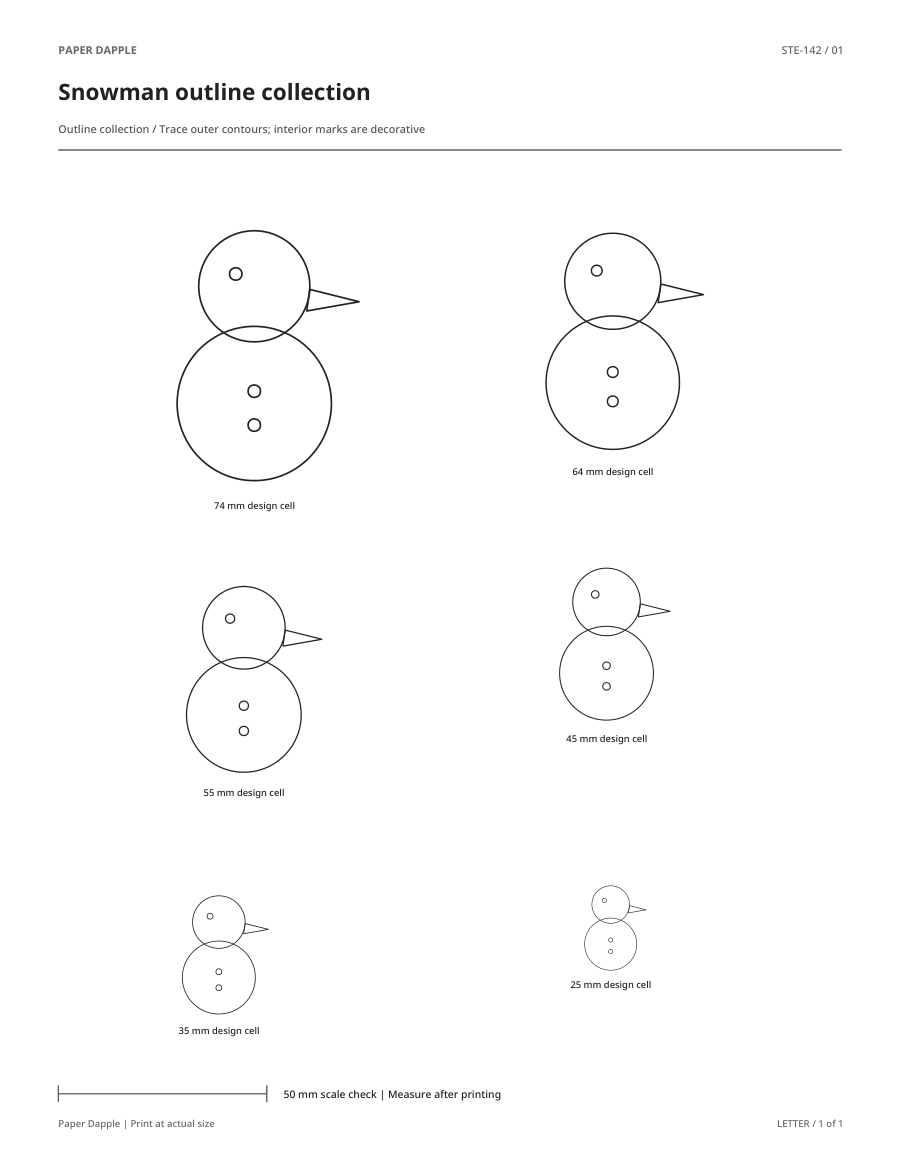 Preview of Snowman outline collection
