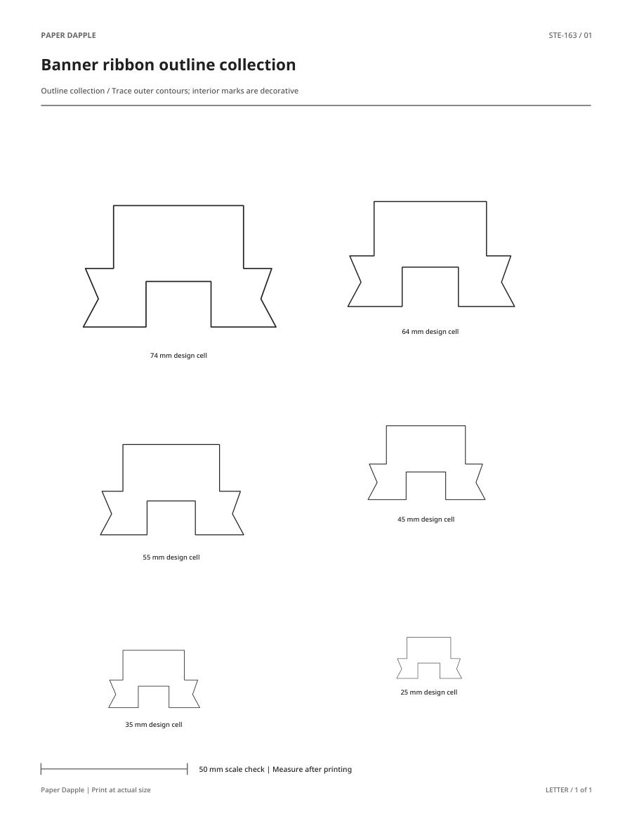 Preview of Banner ribbon outline collection