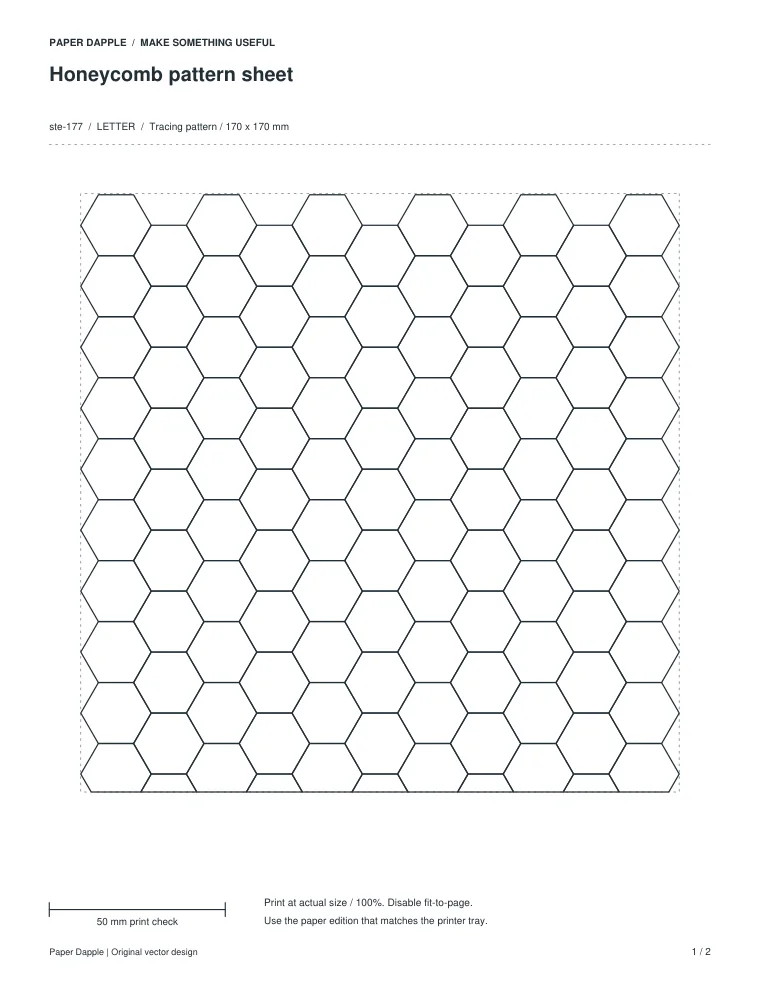 Preview of Honeycomb pattern sheet