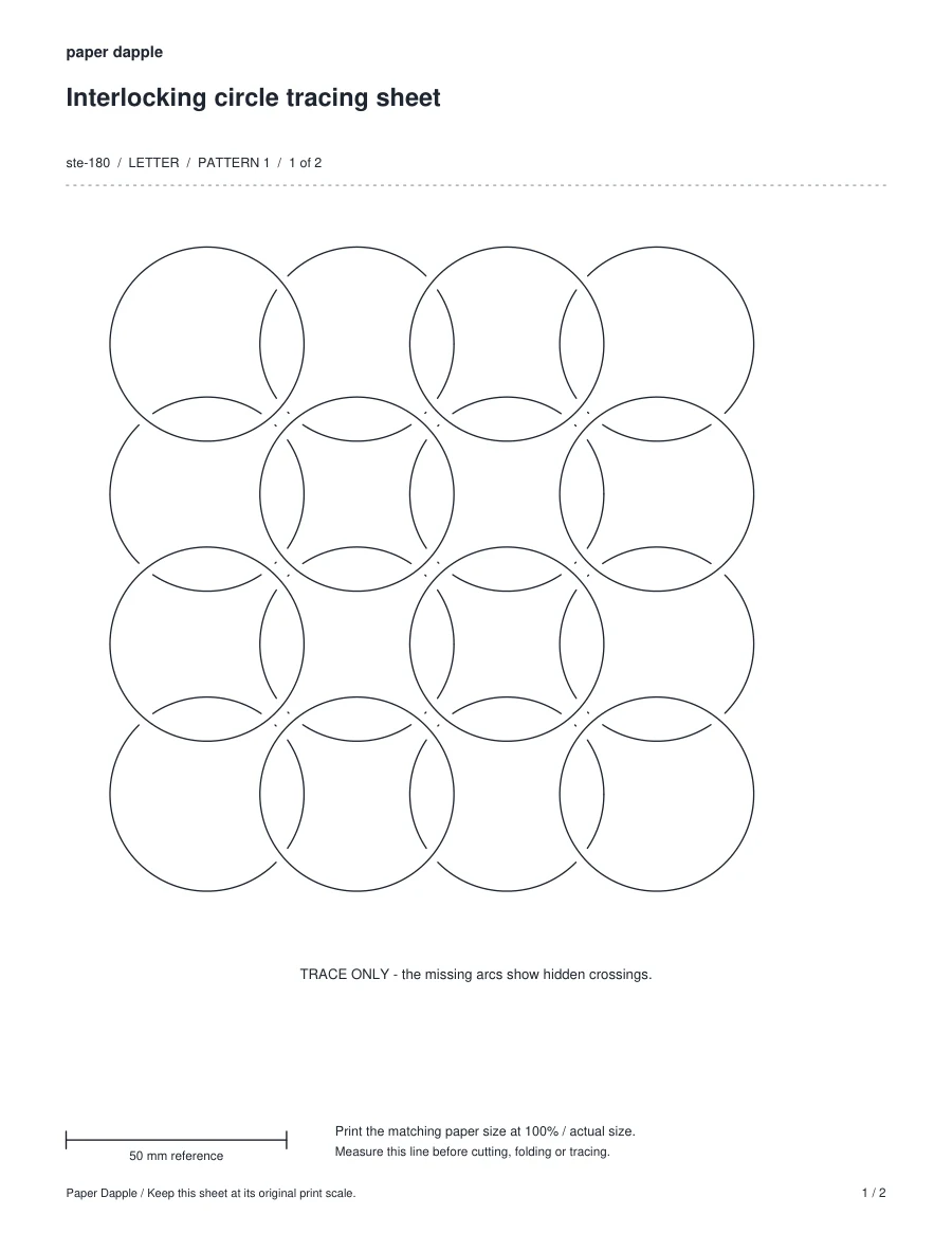 Preview of Interlocking circle tracing sheet