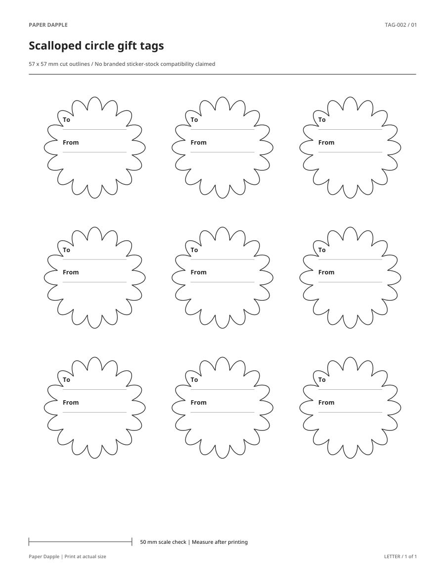 Preview of Scalloped circle gift tags