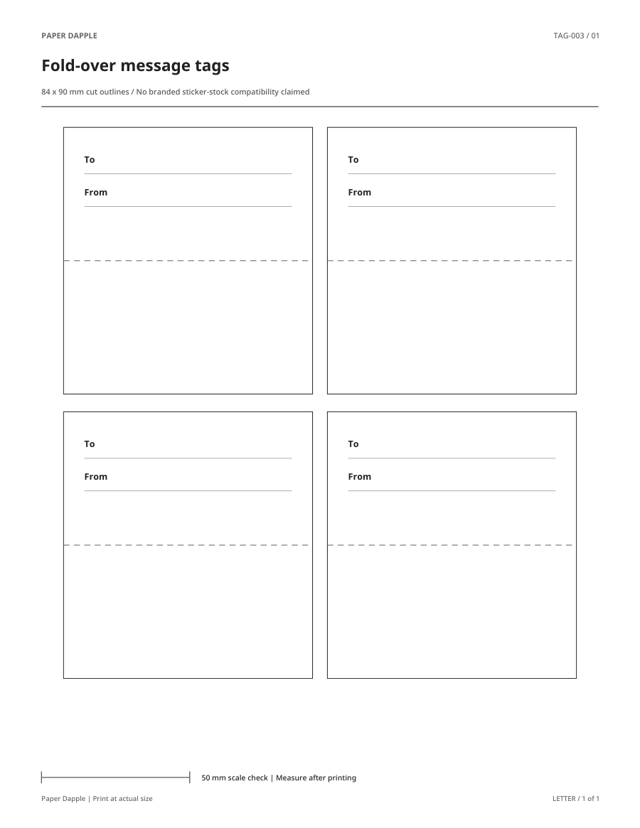 Preview of Fold-over message tags