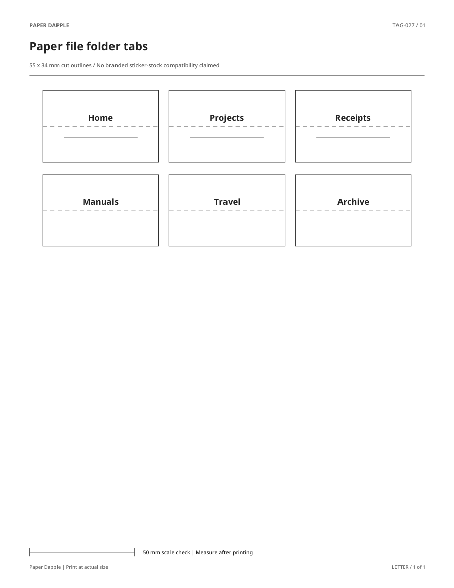 Preview of Paper file folder tabs