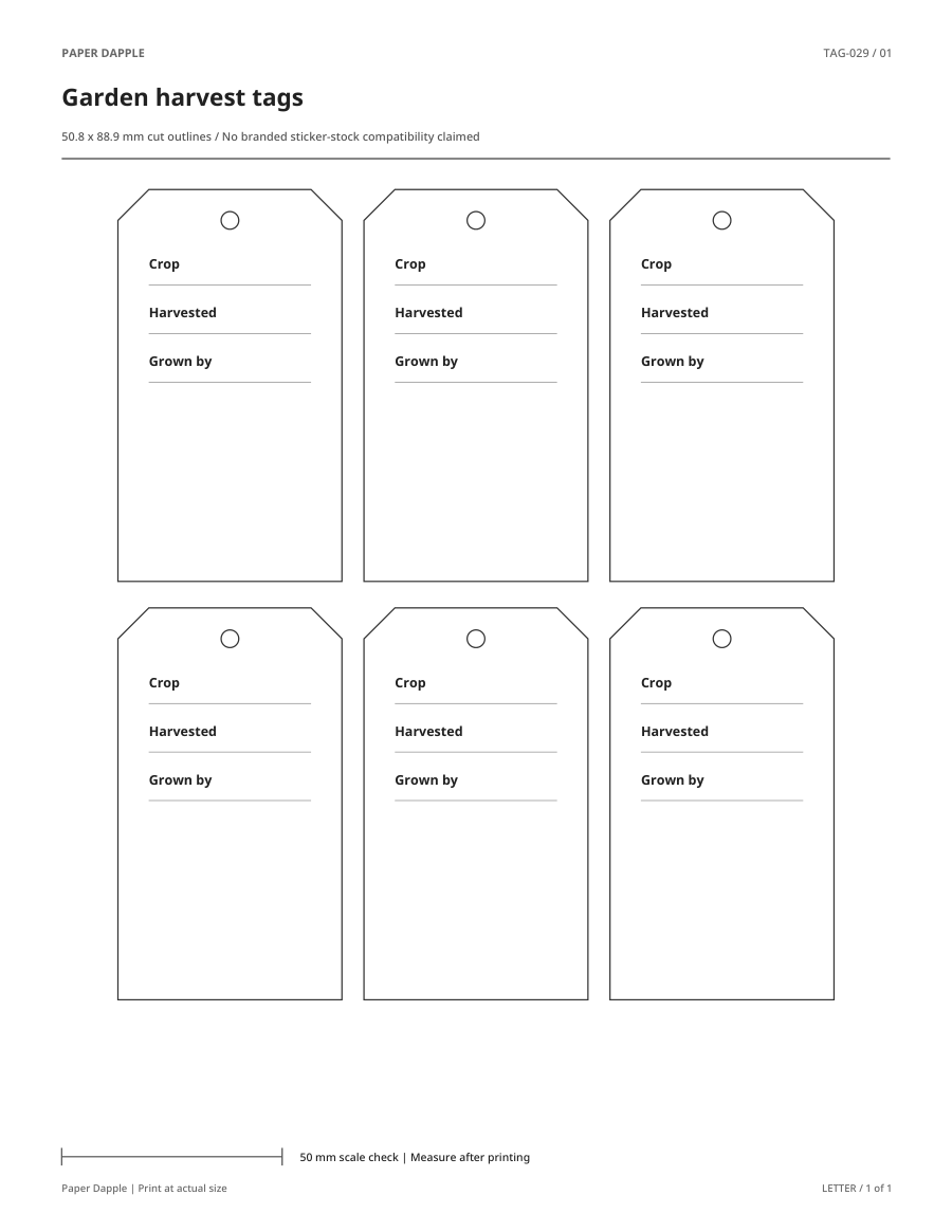 Preview of Garden harvest tags