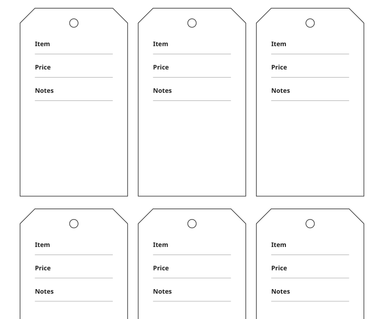 Preview of Blank price display tags