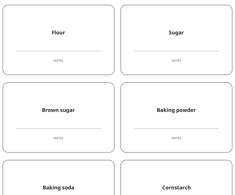 Preview of Baking ingredient jar labels