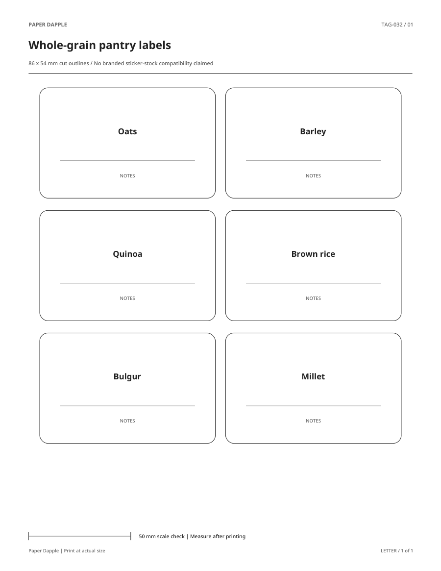 Preview of Whole-grain pantry labels