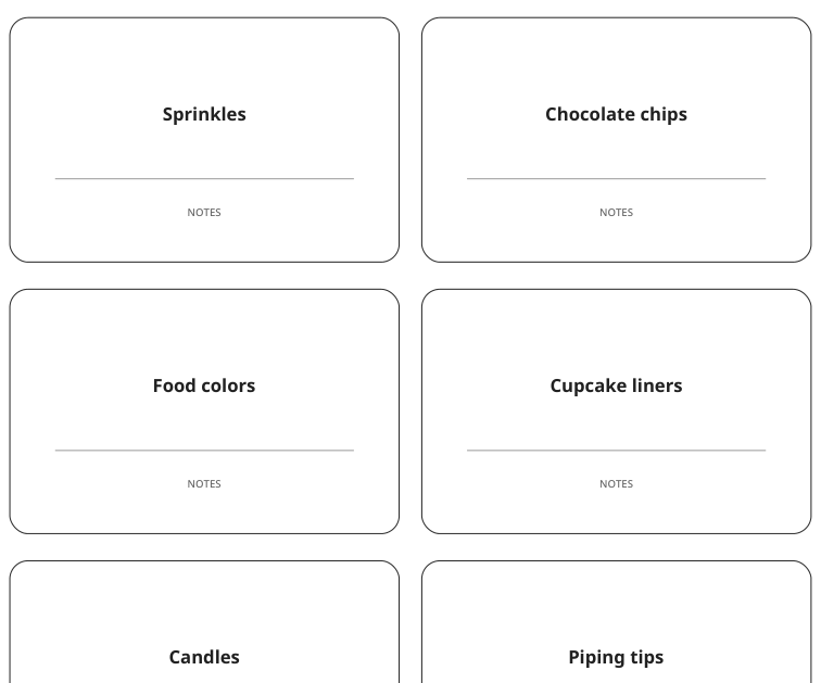 Preview of Baking decoration bin labels